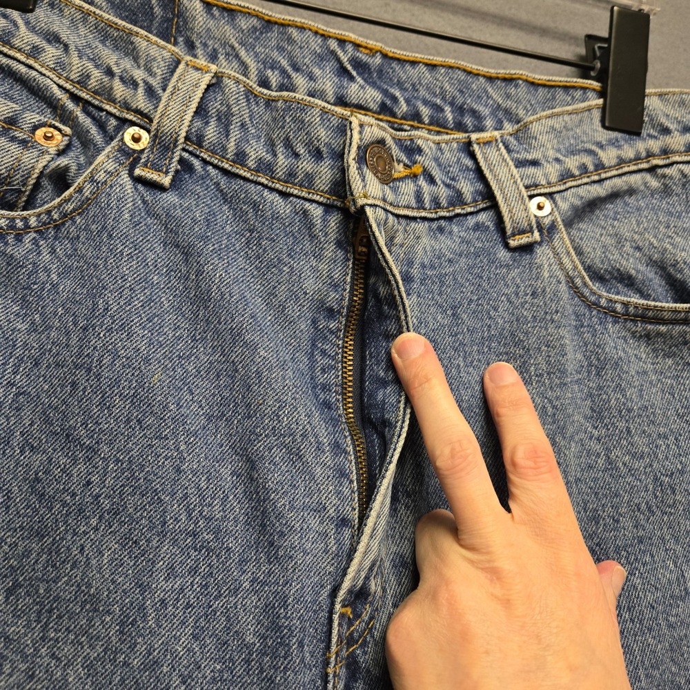 Levi's 512 Slim Fit Straight Leg Vintage 90s Jeans 12 Reg S Blue High Waisted - Picture 6 of 13